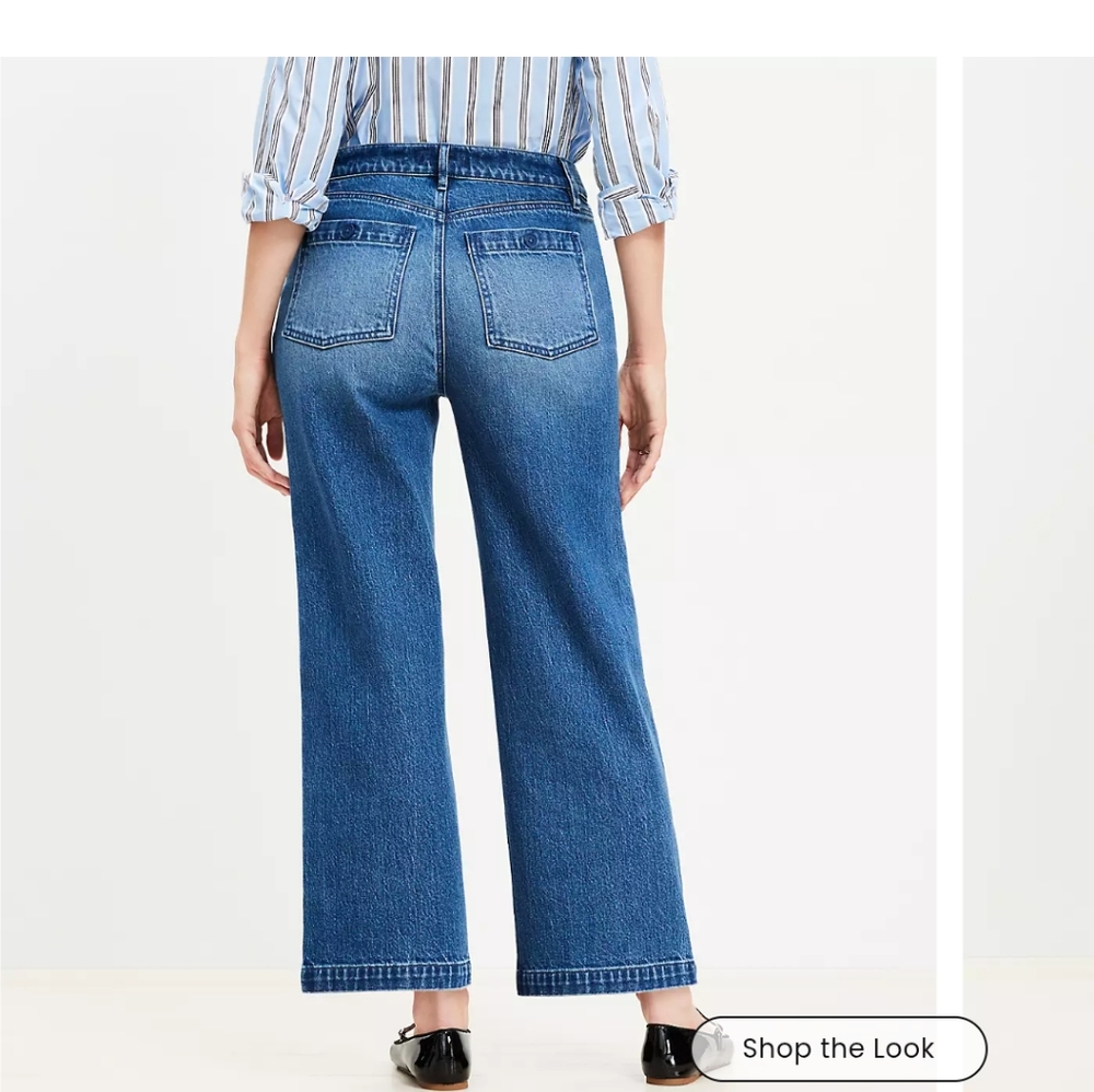 LOFT Petite 12 Wide Leg Jeans - Picture 4 of 9
